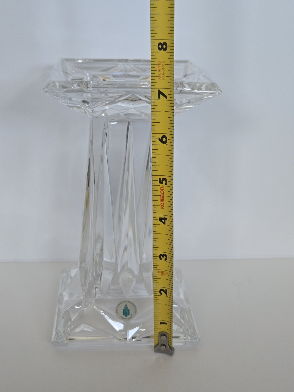 Vtg PartyLite P7374 Quad Prism Pedestal 24% Lead Crystal Pillar Candle Holder - Picture 4 of 12